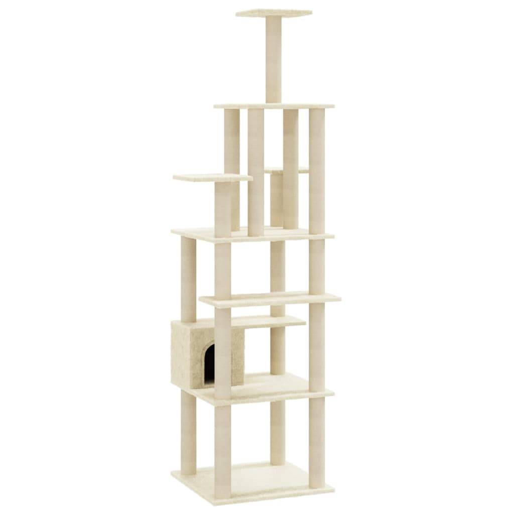 Vidaxl - Arbre à chat avec griffoirs en sisal Crème 183 cm vidaXL 171482 - Imagen 2