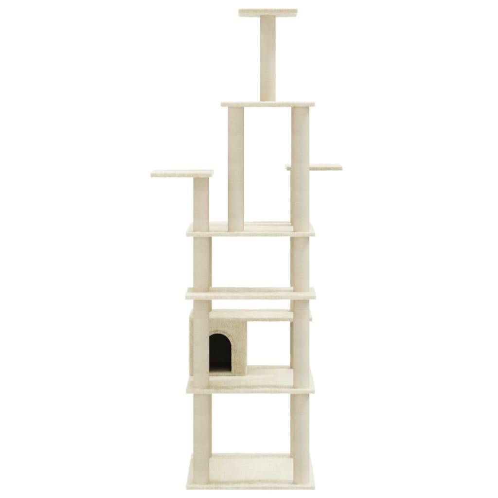 Vidaxl - Arbre à chat avec griffoirs en sisal Crème 183 cm vidaXL 171482 - Imagen 5