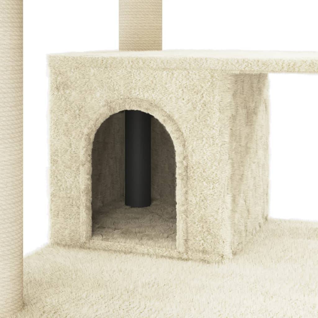 Vidaxl - Arbre à chat avec griffoirs en sisal Crème 183 cm vidaXL 171482 - Imagen 4