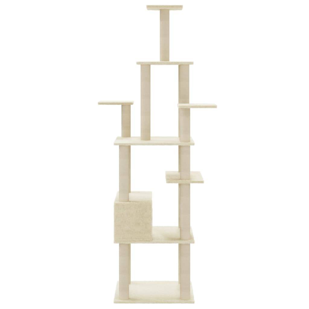 Vidaxl - Arbre à chat avec griffoirs en sisal Crème 183 cm vidaXL 171482 - Imagen 6