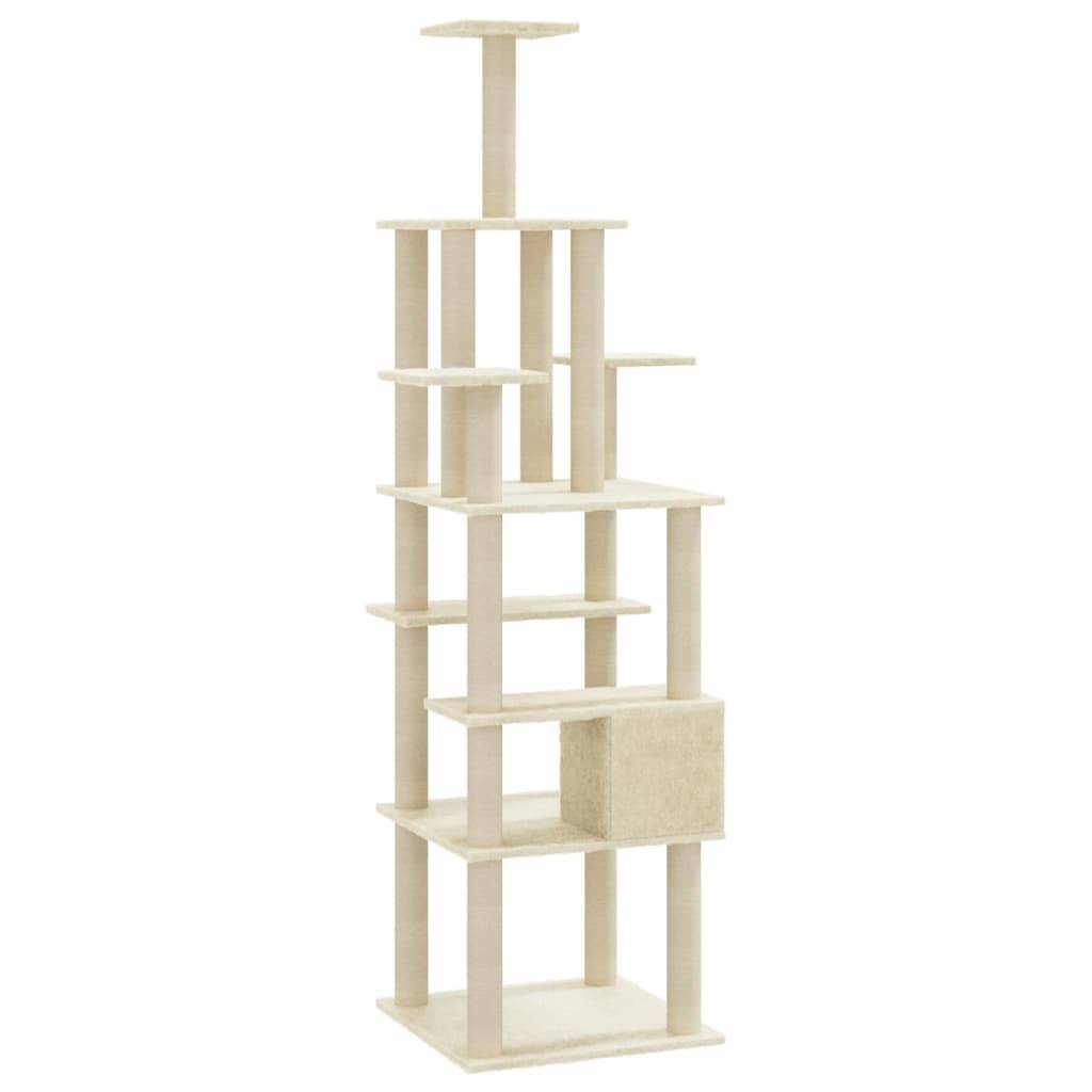 Vidaxl - Arbre à chat avec griffoirs en sisal Crème 183 cm vidaXL 171482 - Imagen 7