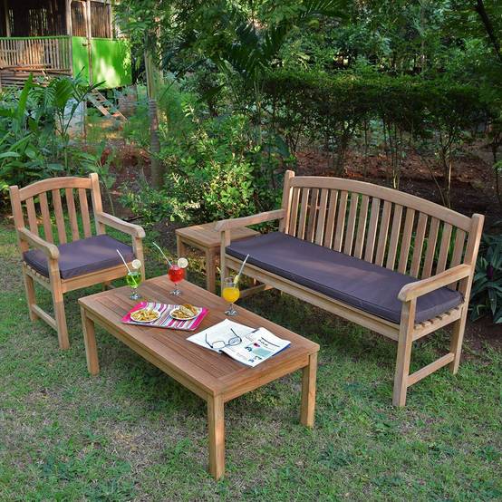 Teck'Attitude - Coussin Chocolat pour banc 150 cm - TECK'Attitude - Imagen 3