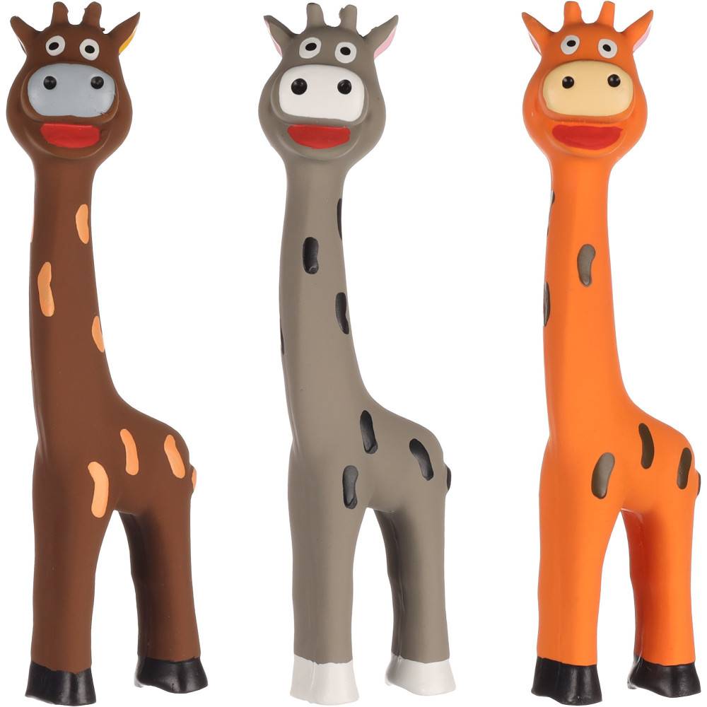 Flamingo - un Jouet une Girafe en latex couleur aléatoire  24 cm pour chien - Imagen 1