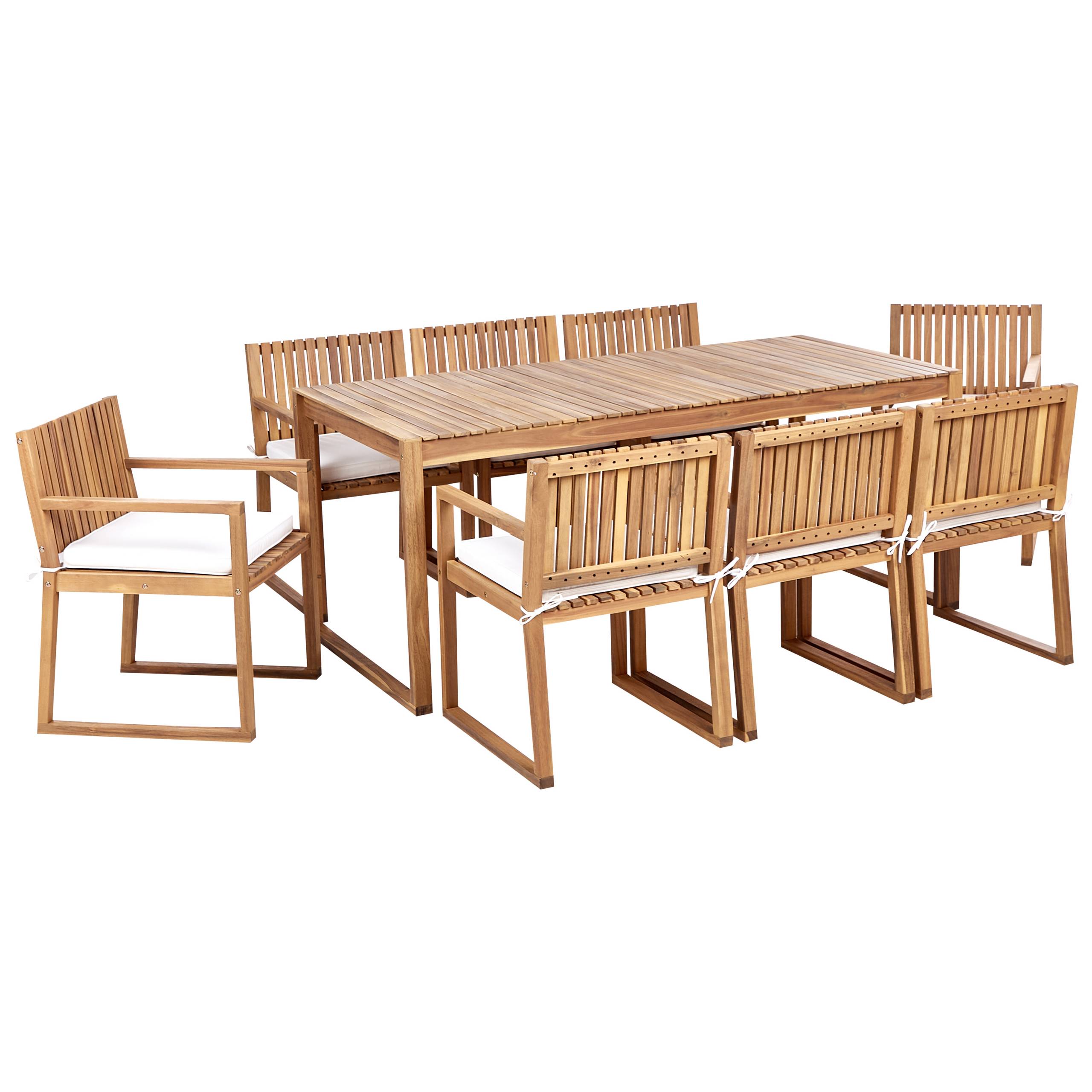 Beliani - Set de salle à manger Bois d'acacia certifié Blanc cassé SASSARI II Beliani - Imagen 1