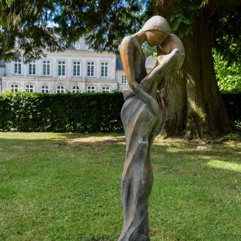 Jardinex - Statue de jardin en pierre Tristan et Iseult demi rouille - Rouille 123 cm - Jardinex - Imagen 2