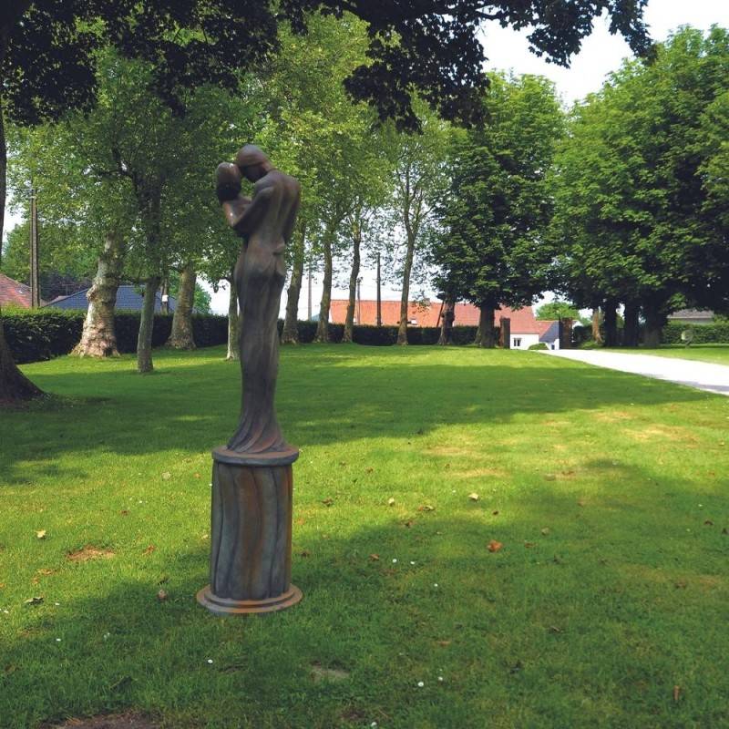 Jardinex - Statue de jardin en pierre Tristan et Iseult demi rouille - Rouille 123 cm - Jardinex - Imagen 5
