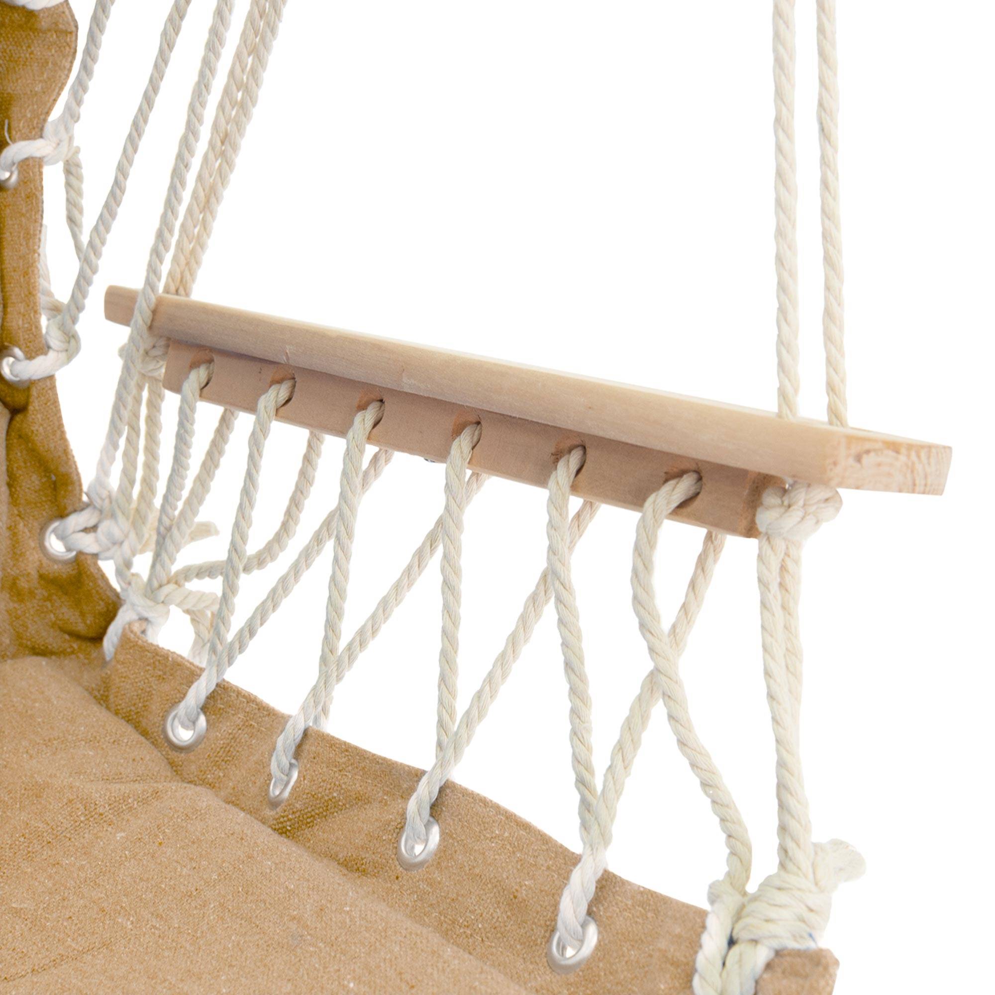 Ecd-Germany - Chaise suspendue siège fauteuil suspendu hamac Terracotta charge max. 120 kg - Imagen 4