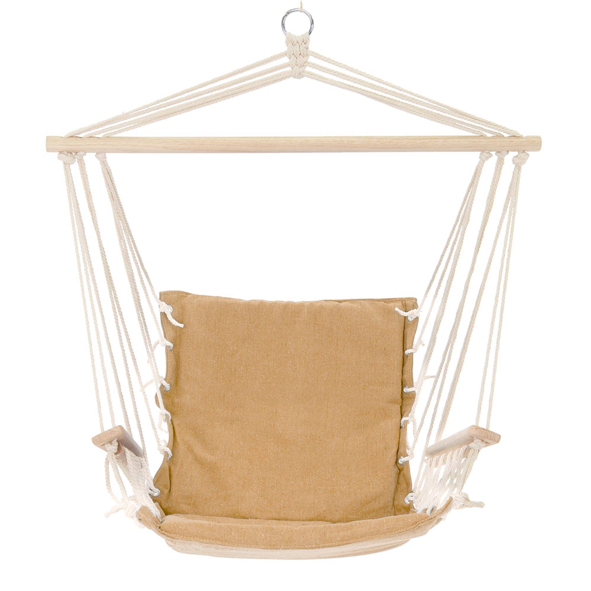 Ecd-Germany - Chaise suspendue siège fauteuil suspendu hamac Terracotta charge max. 120 kg - Imagen 1