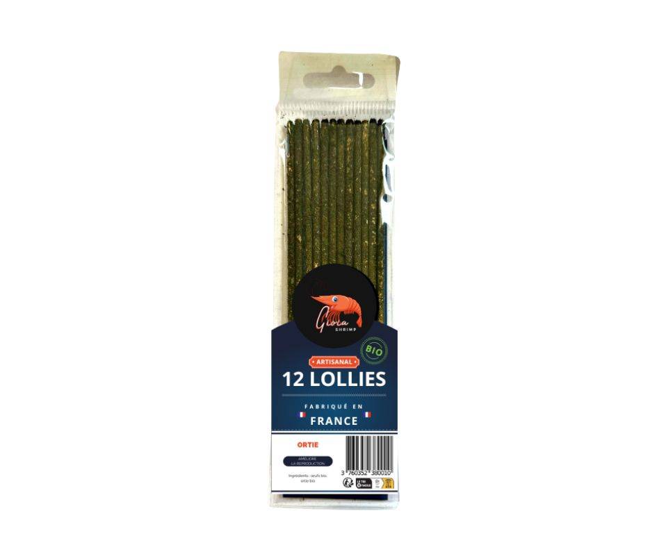 Lot de 12 Lollies à l'Ortie pour crevettes d'aquarium/Alimentation pour crevette d'aquarium
