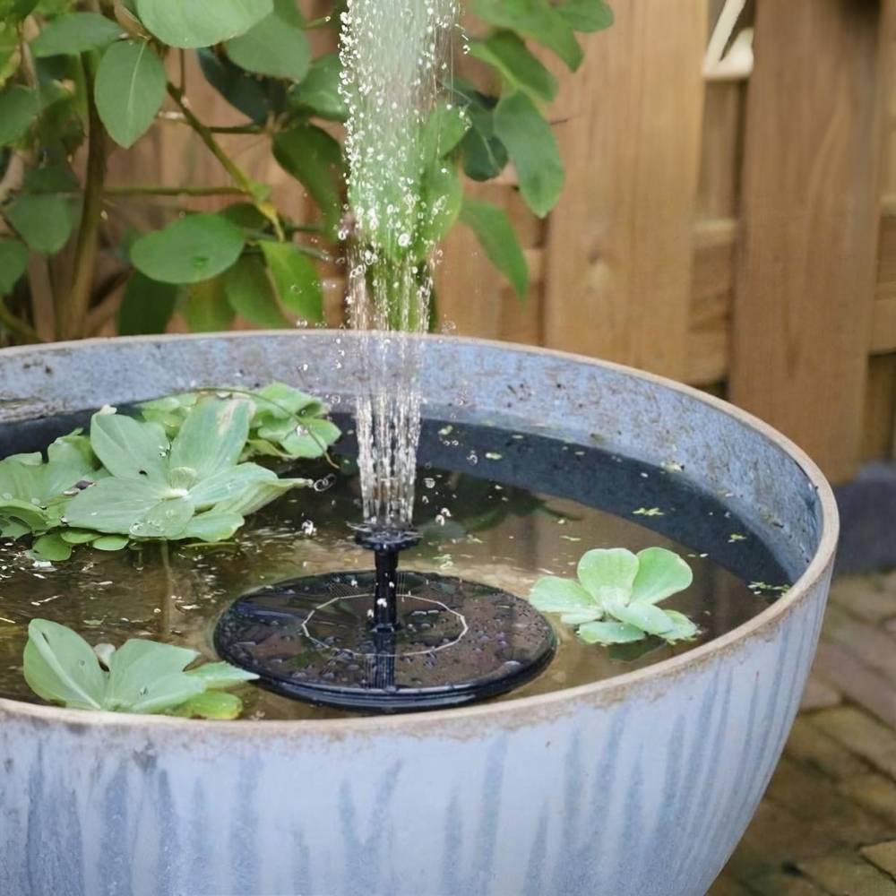 Just Sun - Fontaine extérieure ronde en résine alimentation solaire Fontaine seule - Imagen 2