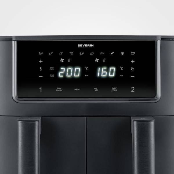 Severin - Friteuse Electrique  a air chaud - SEVERIN - Airfryer FR2463 - Capacité 8 L - Double cuve - 10 programmes - 2600 W - Image 3