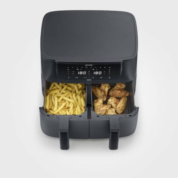 Severin - Friteuse Electrique  a air chaud - SEVERIN - Airfryer FR2463 - Capacité 8 L - Double cuve - 10 programmes - 2600 W - Image 5