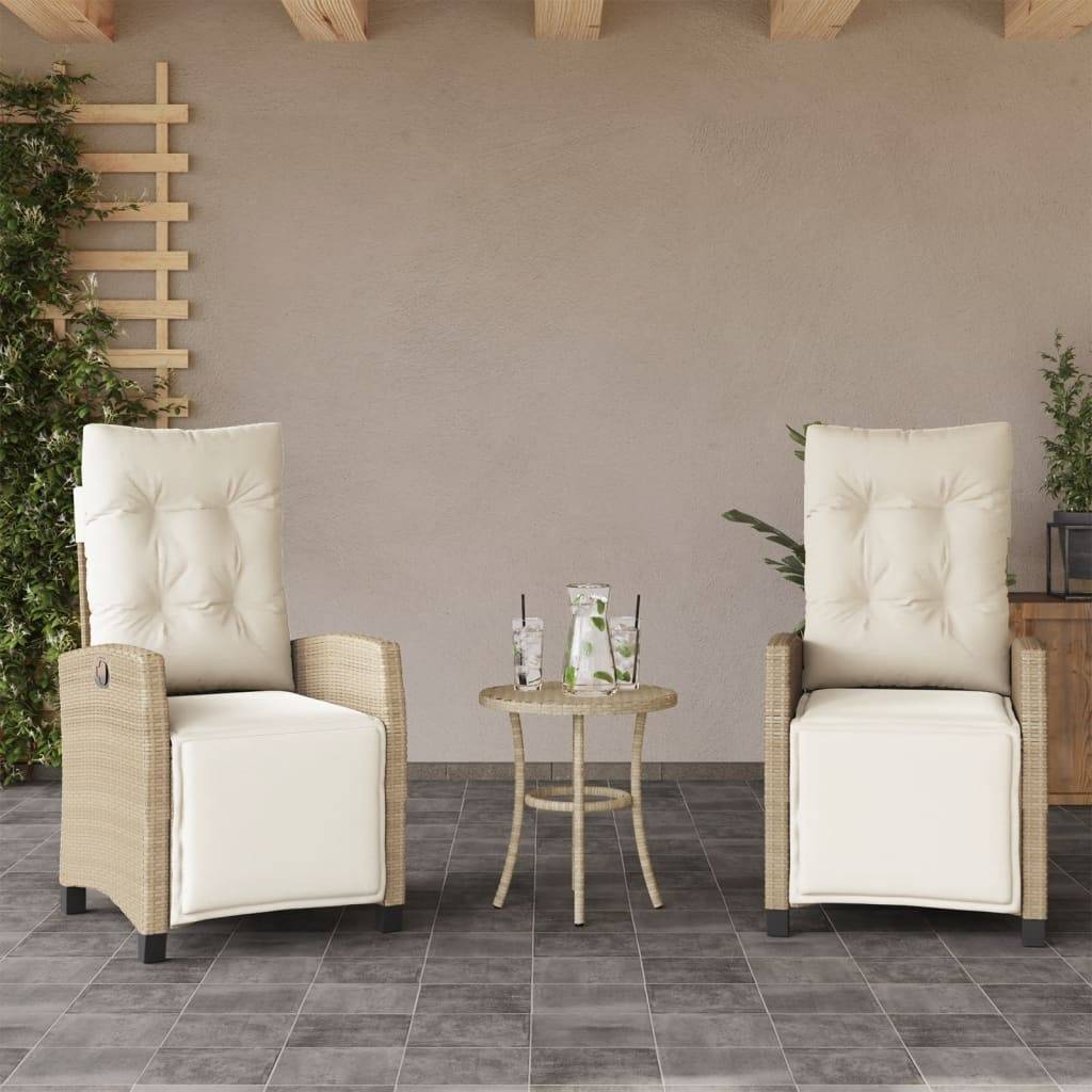 Prolenta Premium - Chaises de jardin rotin beige 57 x 66 x 93 cm - Prolenta premium p3144.8 - Image 2