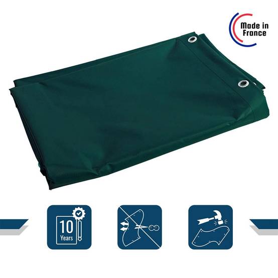 Bâche Brise Vue Verte 3x5 m XP640BV - Garantie 10 ans - Brise vent occultant - Pare vue jardin - Made in France TECPLAST - Imagen 2