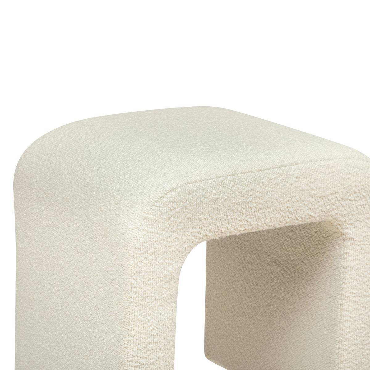 Atmosphera - Pouf "Sevi" en bouclette 41x35cm blanc - Atmosphera Créateur d'intérieur - Imagen 3