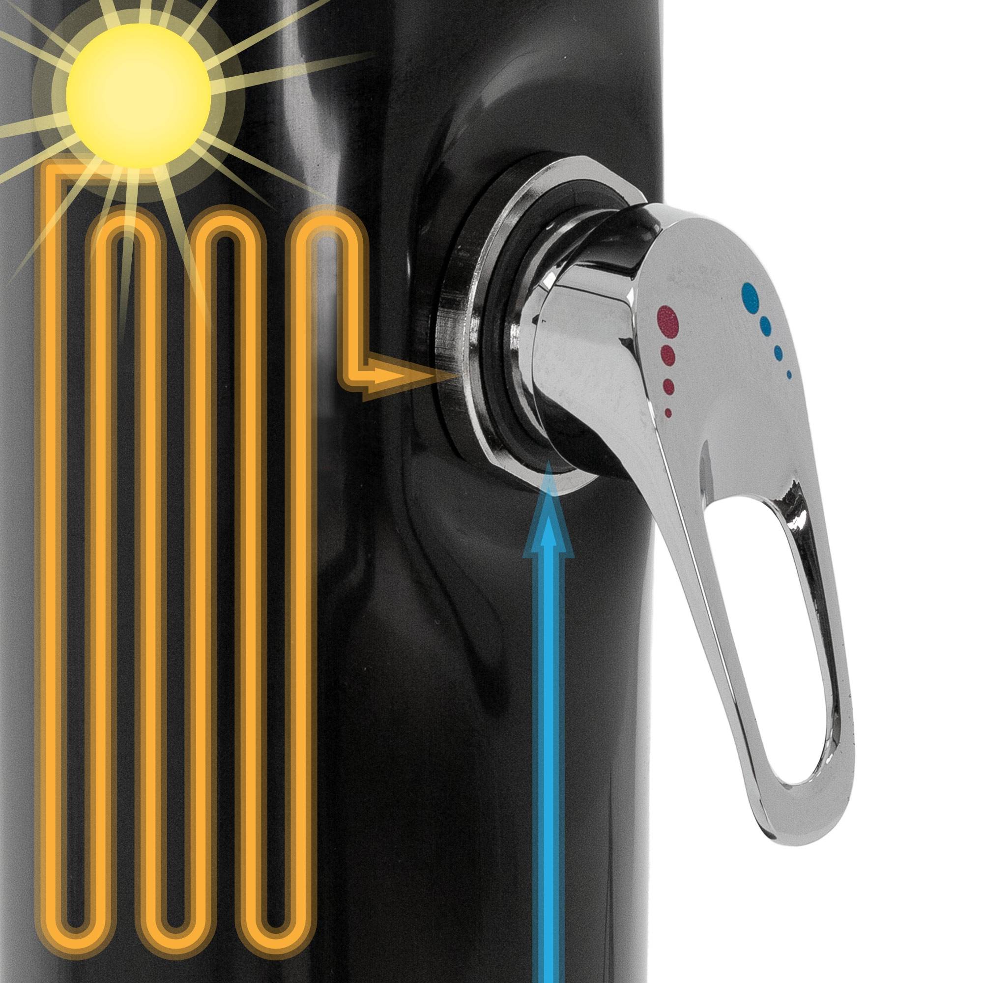 Ml-Design - Douche solaire d'extérieur avec douche à pied et pomme de douche noir 20 litres - Imagen 4