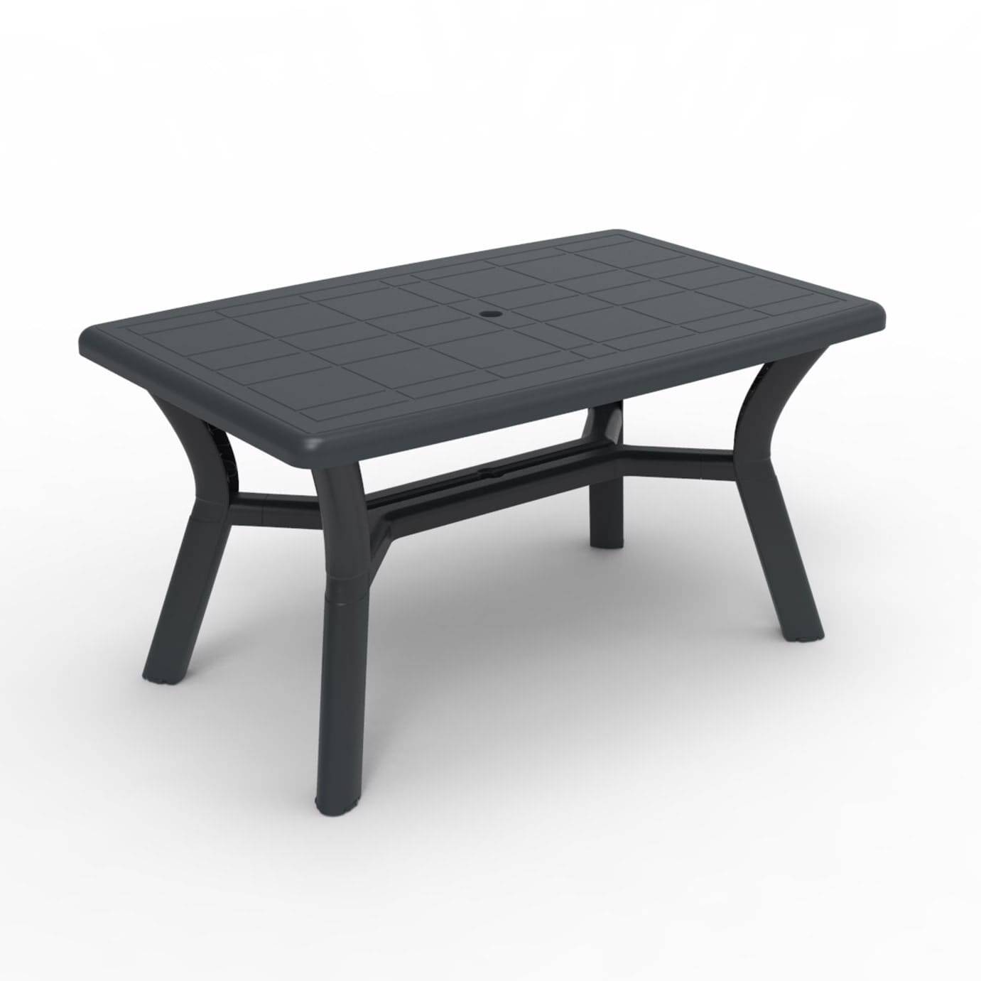 Table rectangulaire recyclée extérieur 140x90 gris DALIA garbar - Image 1