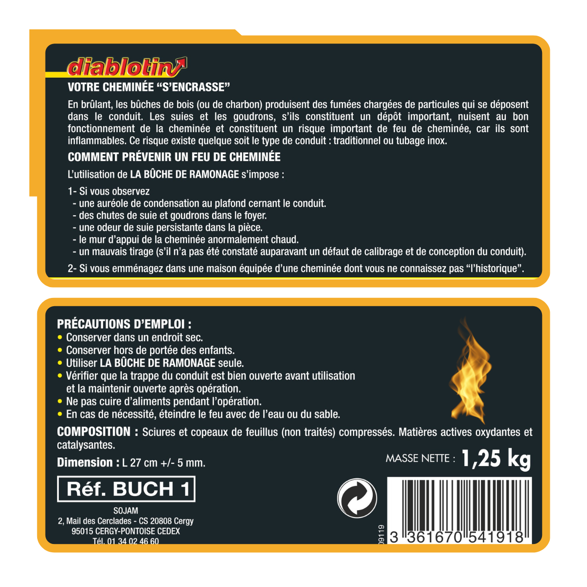 Diablotin - Bûche de ramonage - Protection et entretien cheminée - Image 2