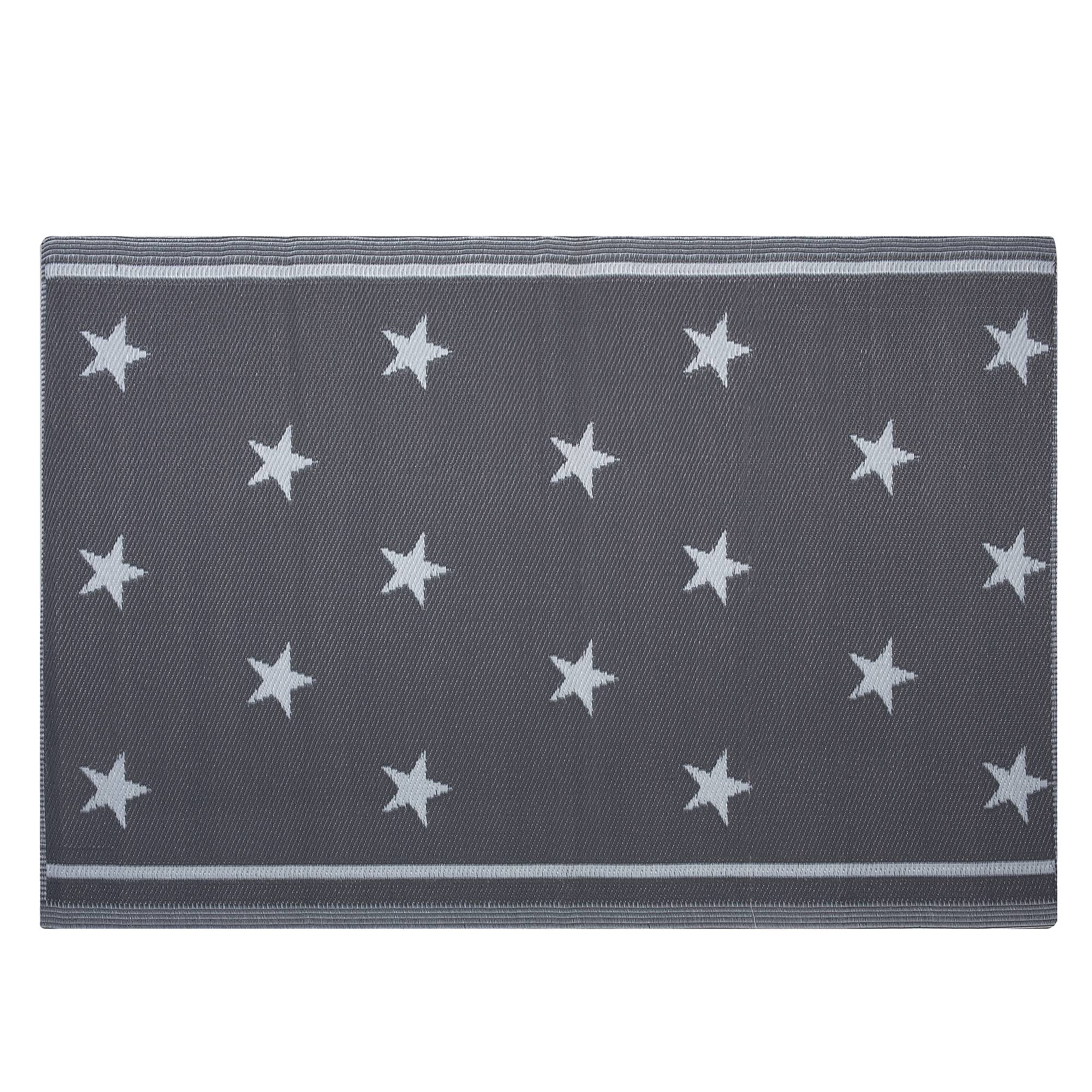 Beliani - Tapis d'Extérieur Gris Foncé en Polypropylène Motif Étoiles pour Terrasse au Style Moderne 120 x 180 cm Beliani - Imagen 1
