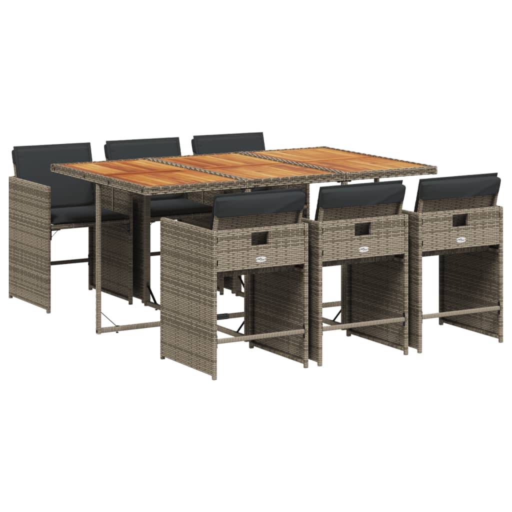 ComfortXL - Salon de jardin encastrable 6 places résine tressée table bois compact Gris – ComfortXL Outdoor Living - Image 2
