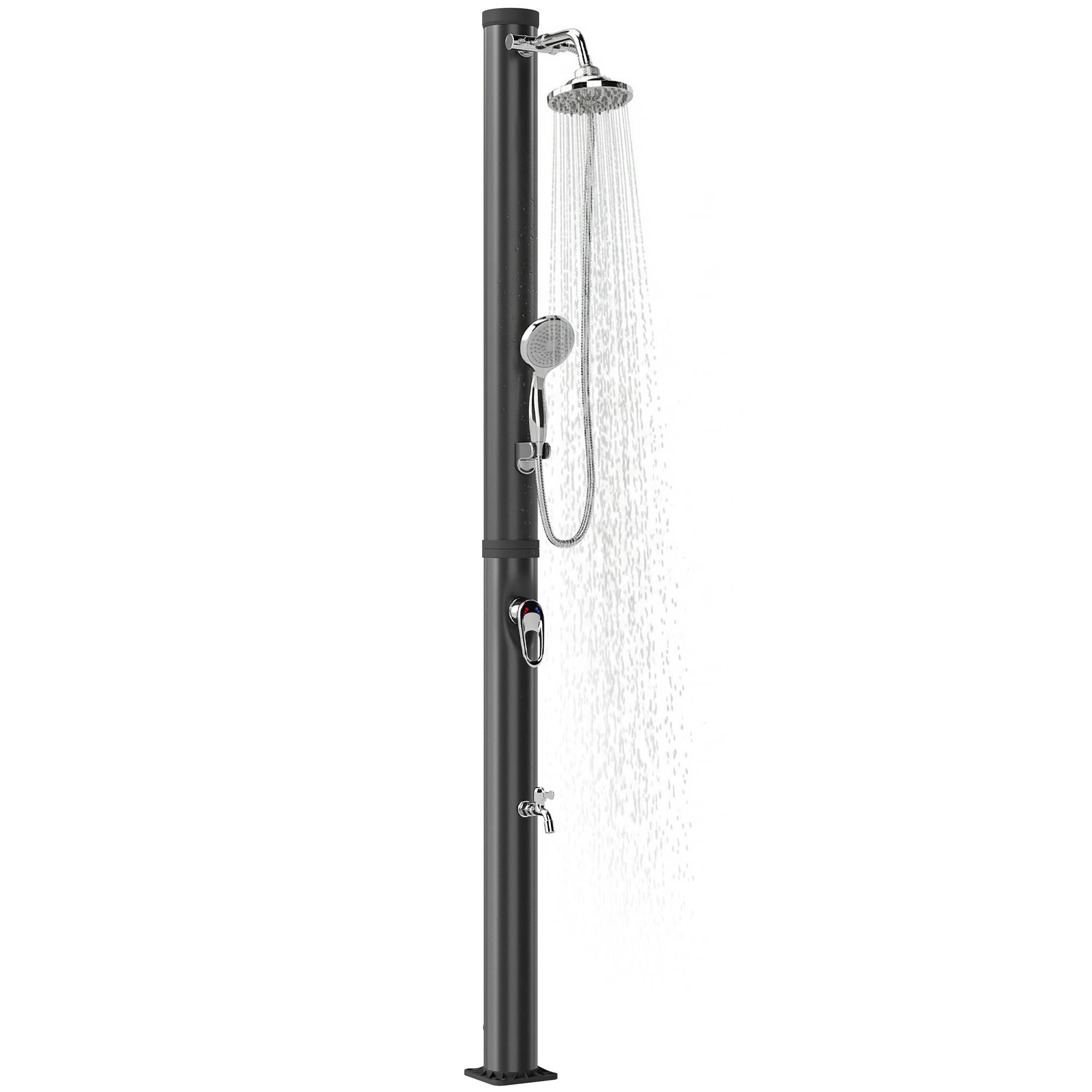 Douche solaire 20 L, protection antigel brevetée, jardin, noire, utilisable 4 saisons
