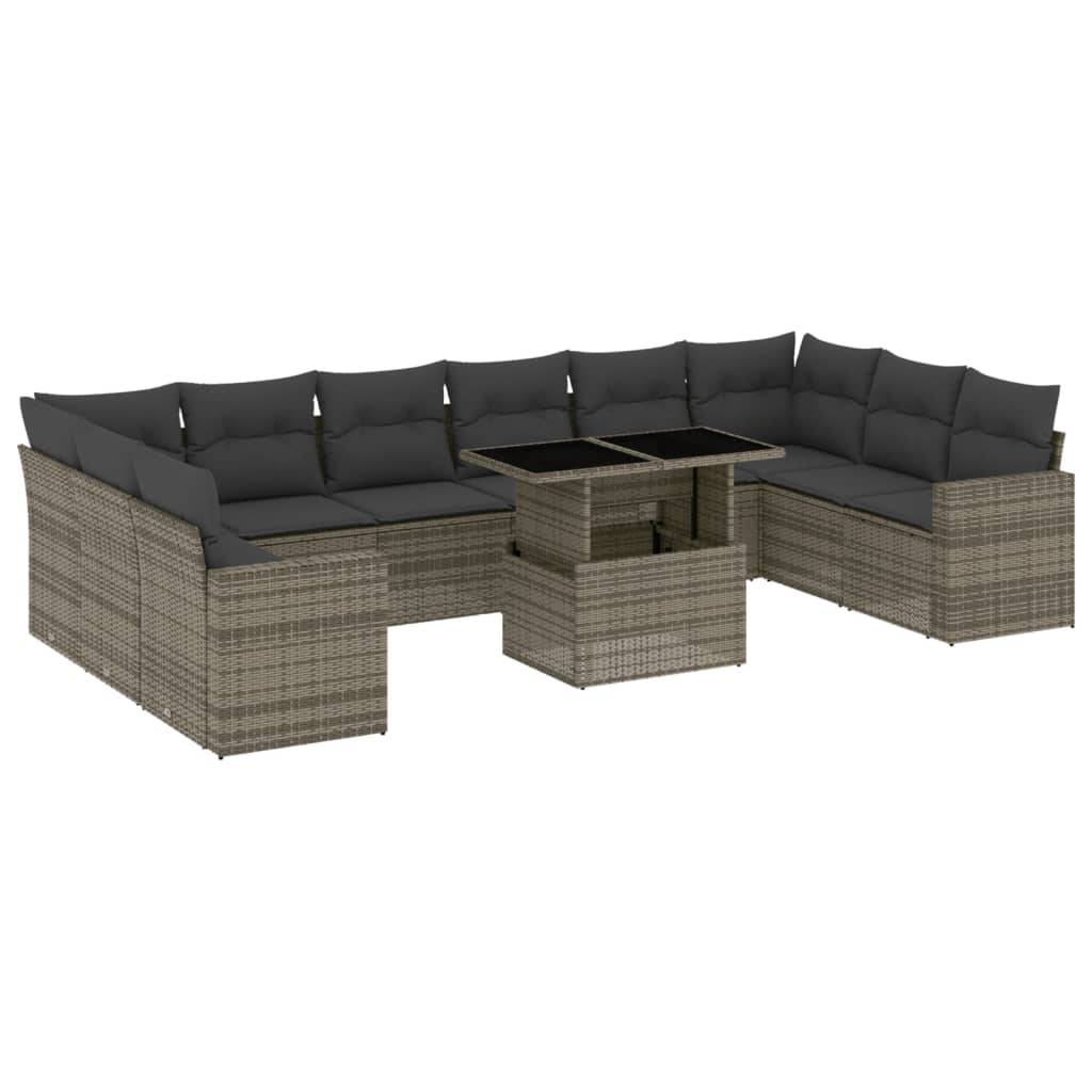 ComfortXL - Salon de jardin modulable 11 pcs résine tressée table à hauteur ajustable gris – ComfortXL Outdoor Living - Image 2