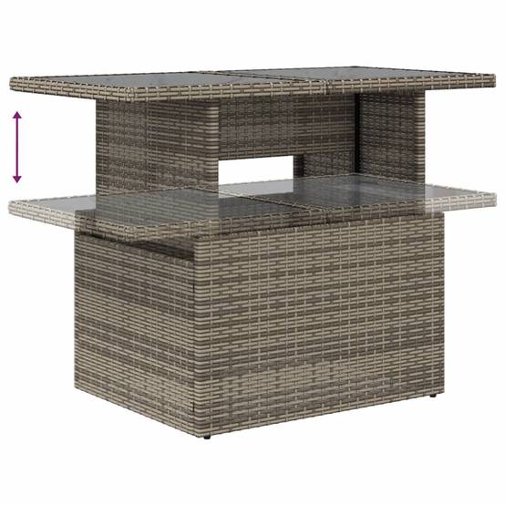 ComfortXL - Salon de jardin modulable 11 pcs résine tressée table à hauteur ajustable gris – ComfortXL Outdoor Living - Image 6