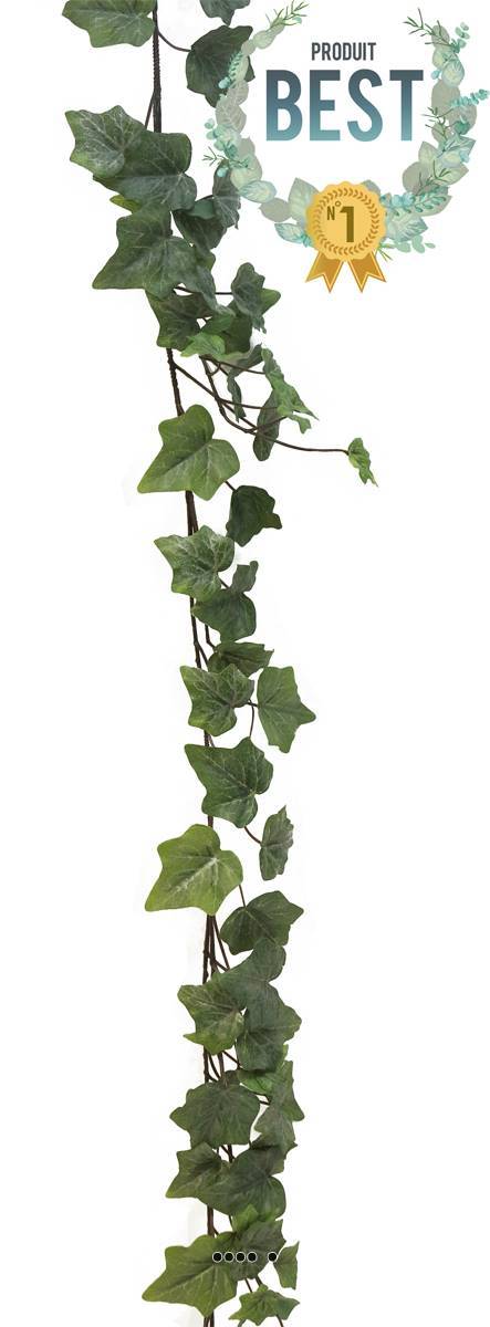 Artificielles - Guirlande de lierre artificiel L180 cm 96 feuilles Froasted - BEST - couleur: Vert-jaune - Imagen 1
