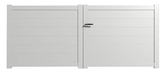 Portail Packit - Portail alu battant plein en kit dim. L.3000 (entre piliers)X H.1500 mm Blanc (RAL 9010)