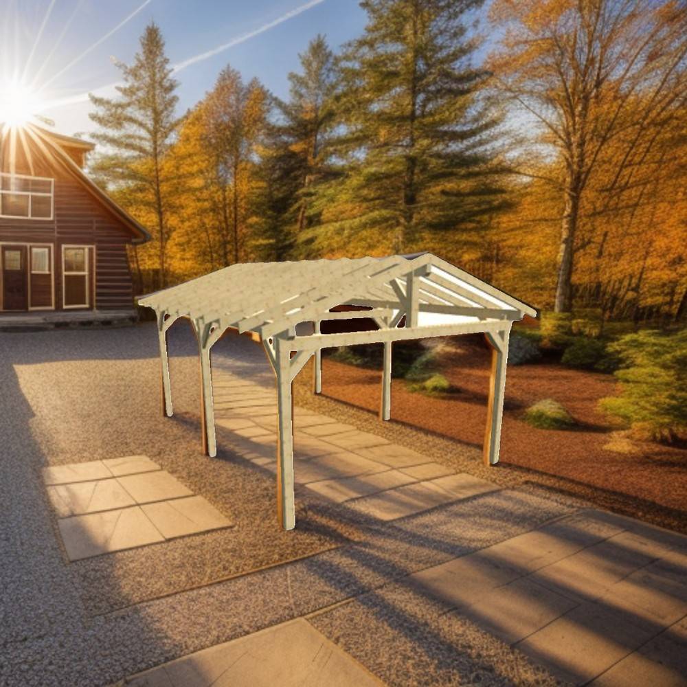 Habrita - Carport double avec préparation pour couverture tuile Habrita - Imagen 1