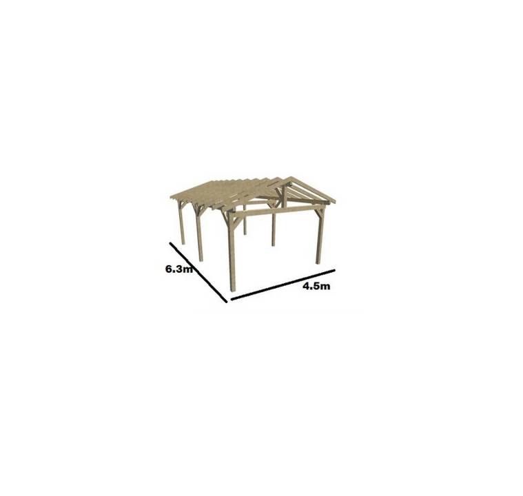 Habrita - Carport double avec préparation pour couverture tuile Habrita - Imagen 2