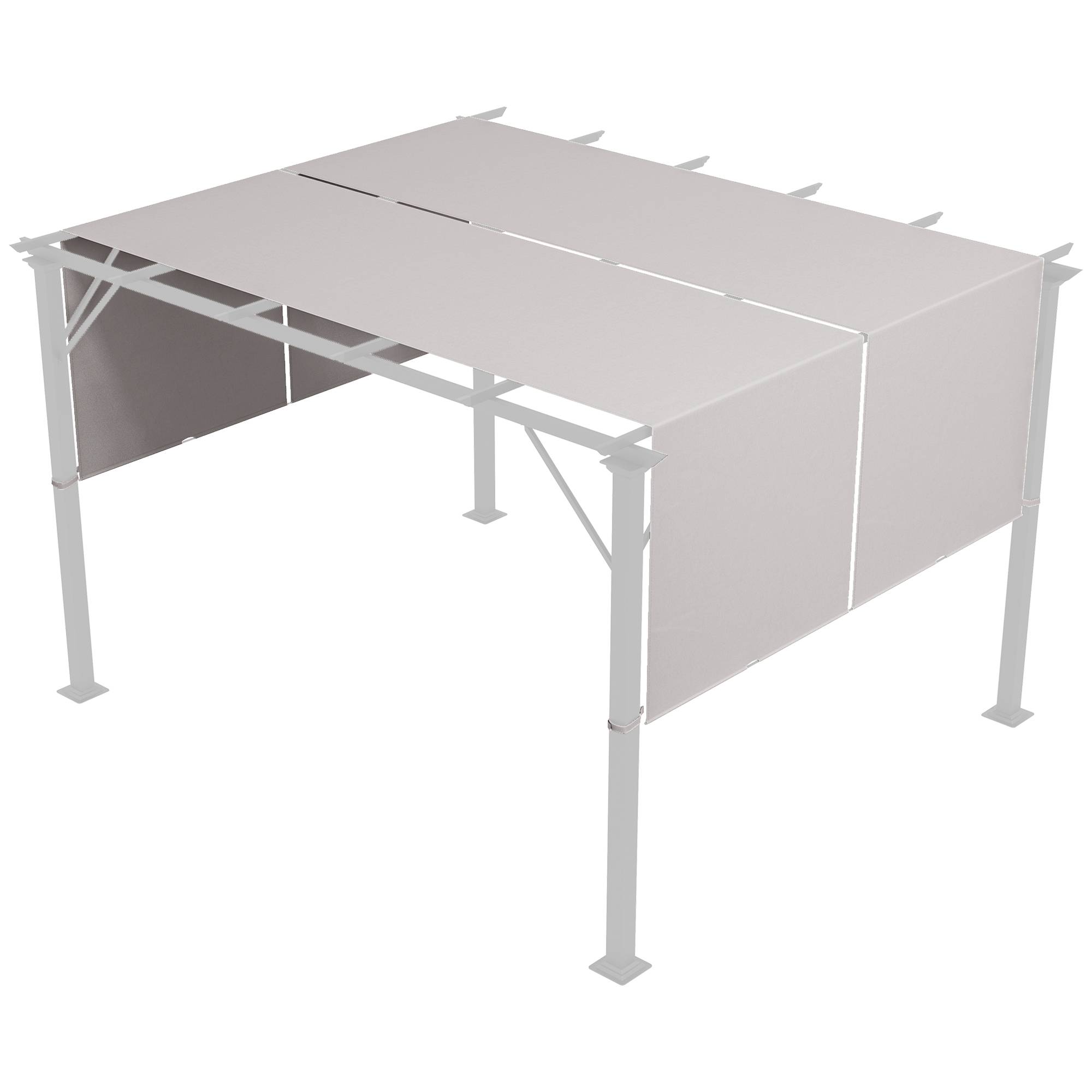 Outsunny - Lot 2 toiles de rechange pergola rétractable 4,9x1,2m protection UV tissu polyester kaki - Outsunny - Image 1
