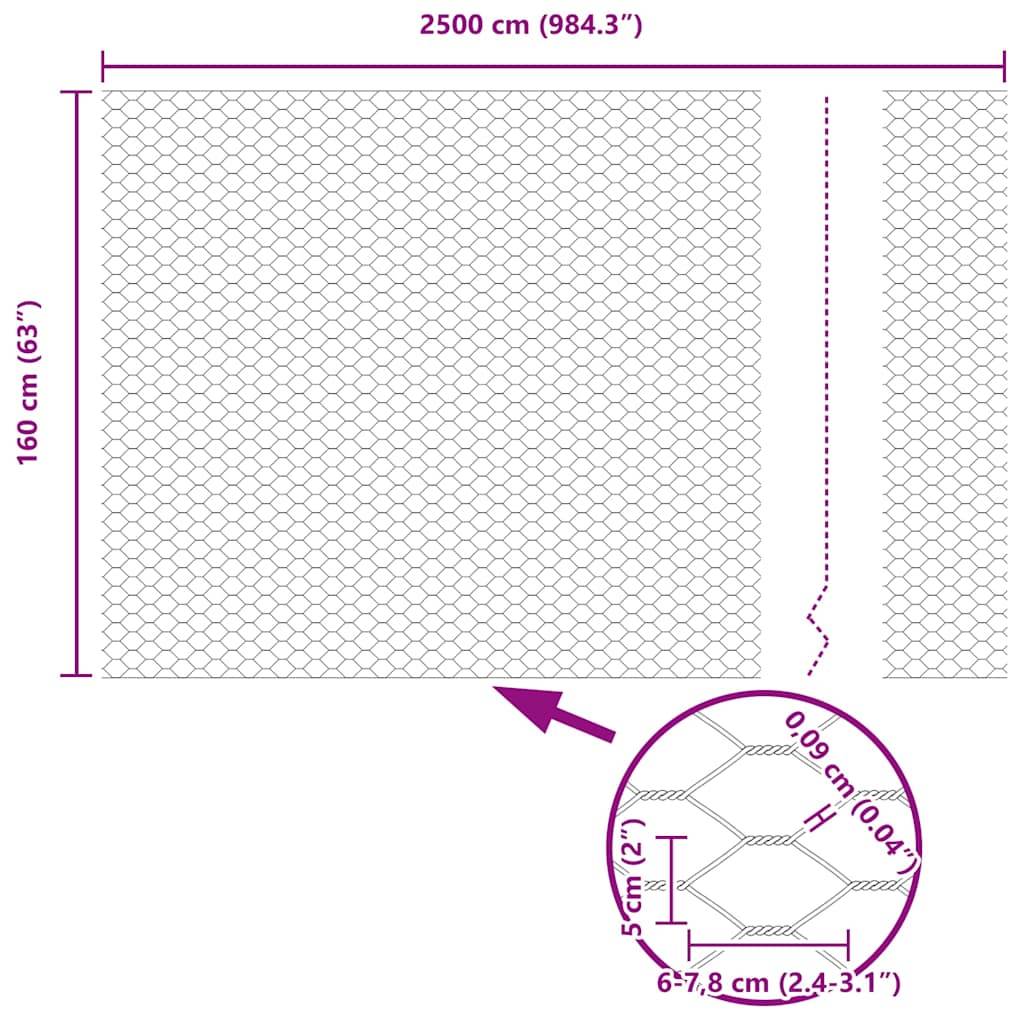 Clôture hexagonale PVC Gris 1,6 x 25 m, Poids :7.05kg - PANGIVO - Image 9