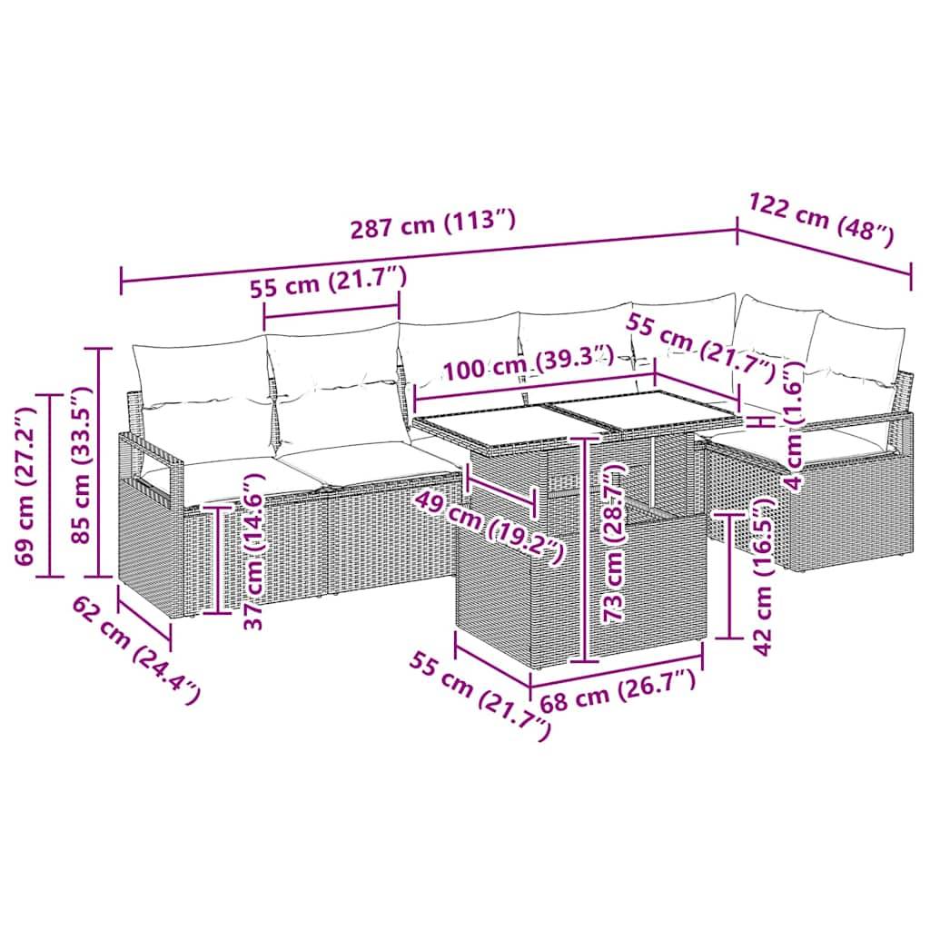 ComfortXL - Salon de jardin 6 places en résine tressée 7 pièces pour grande terrasse Beige – ComfortXL Outdoor Living - Image 3