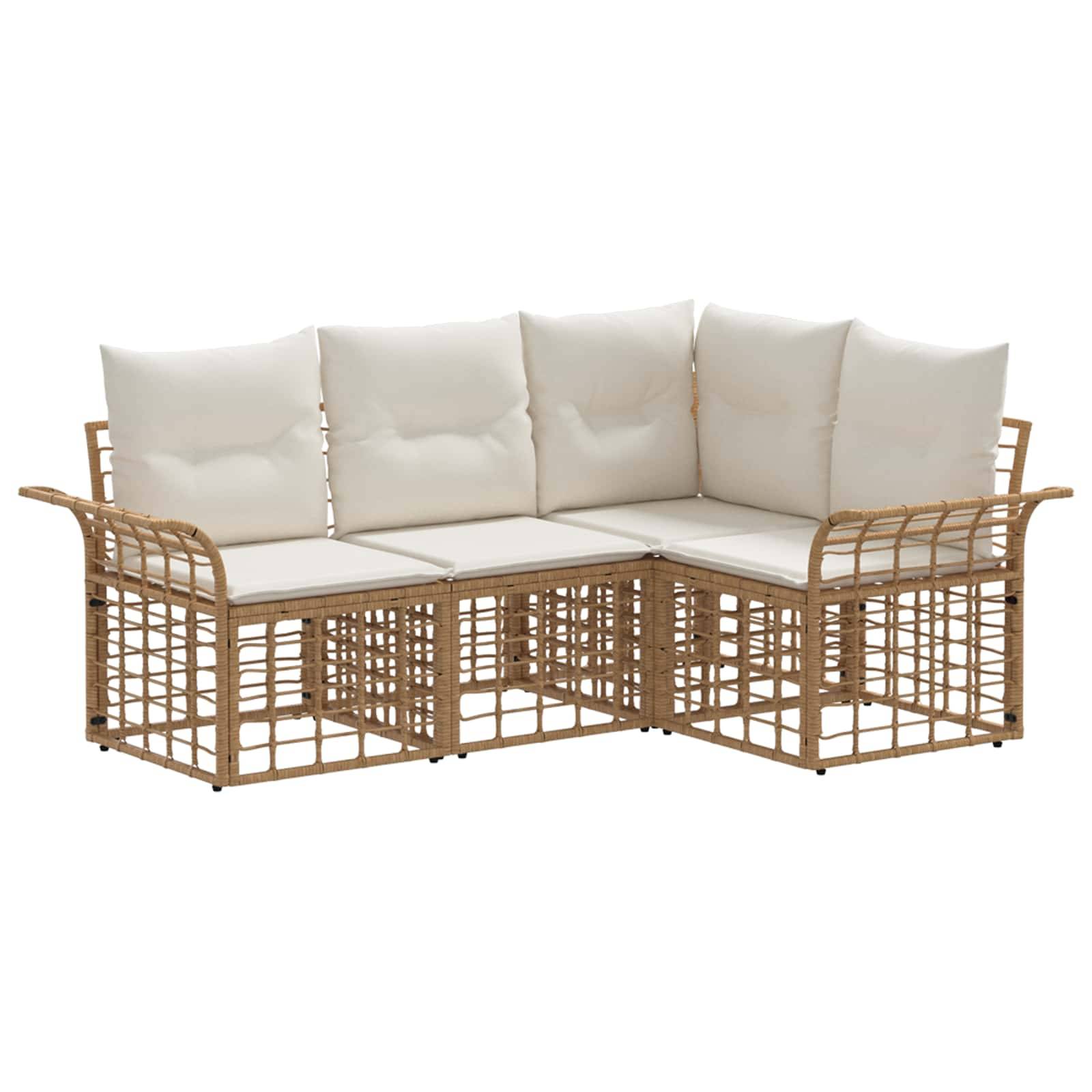 Vidaxl - Ensemble de canapés d'extérieur 4 pcs-Salons de jardin Blanc Naturel et Crème 191218 - Image 2