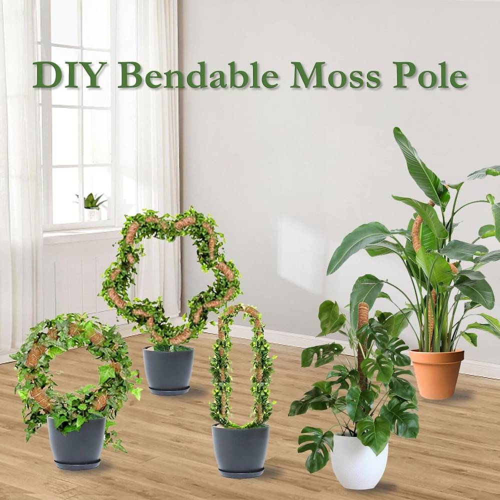 0 - Tuteur coco flexible 100cm pour plantes grimpantes - DIY & écologique - 2 pack - Image 4