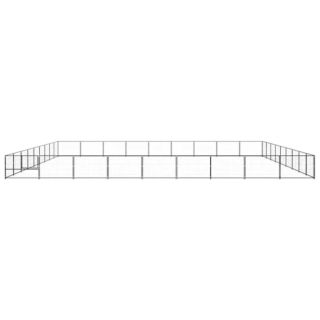 Vidaxl - Chenil Noir 81 m² Acier vidaXL 3082193 - Imagen 6