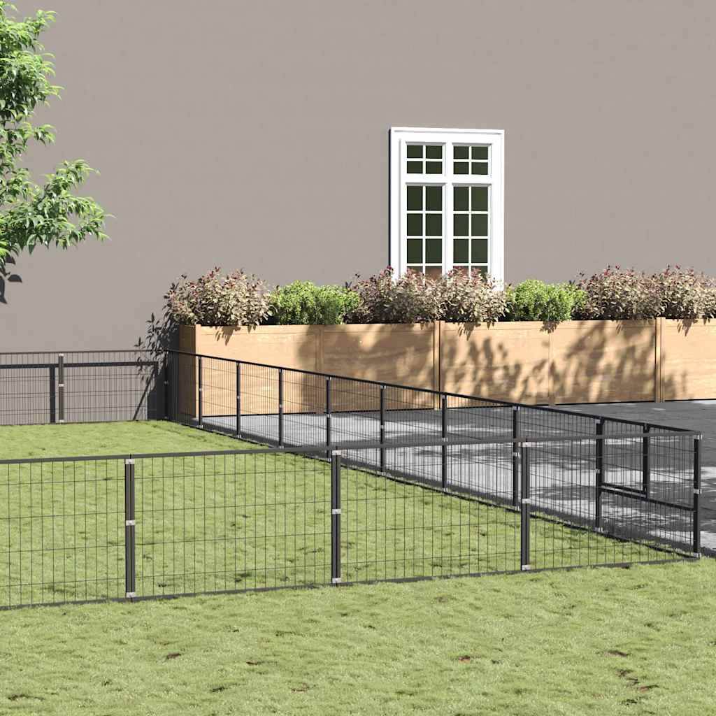 Vidaxl - Chenil Noir 81 m² Acier vidaXL 3082193 - Imagen 1