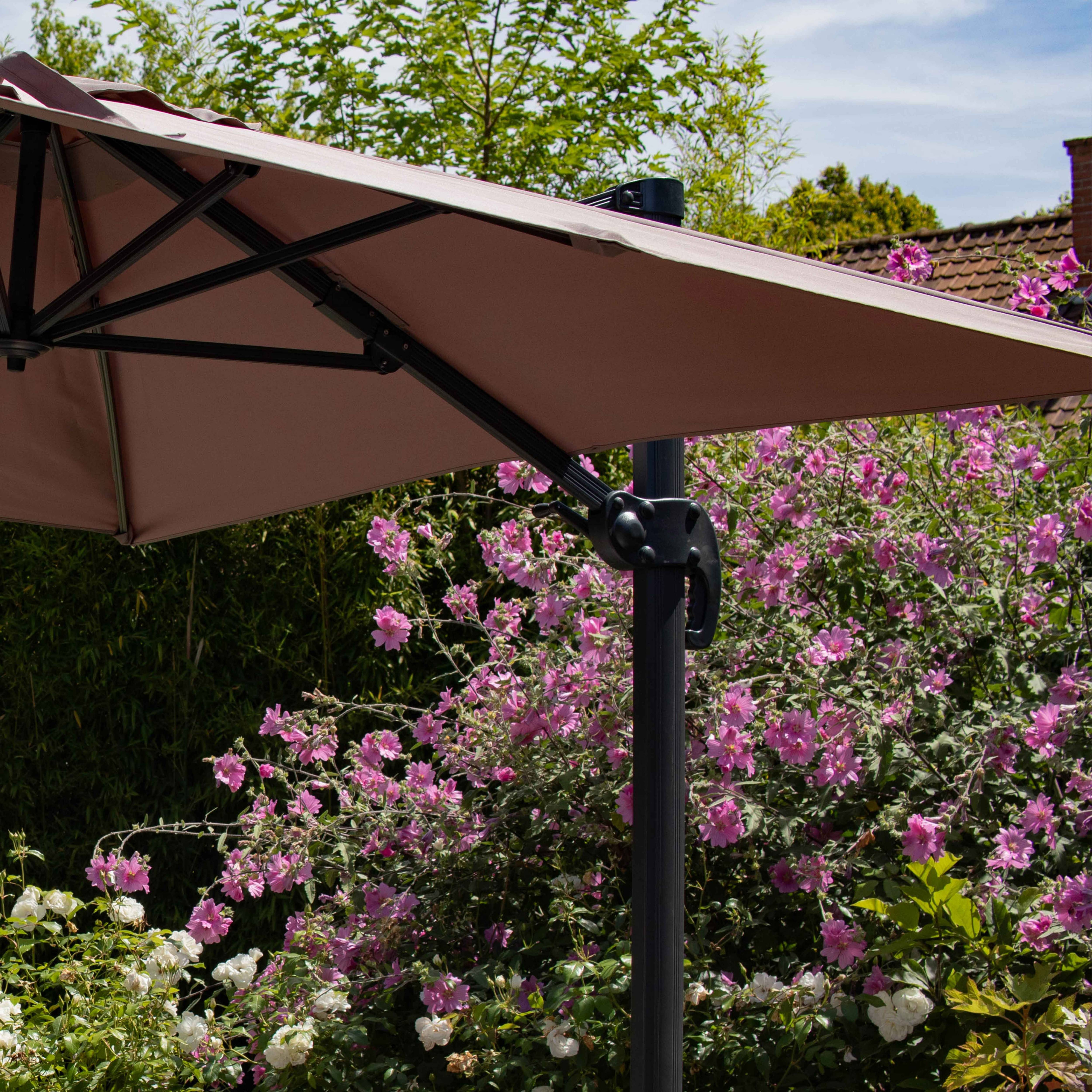Oviala - Toile pour parasol déporté 2x3m taupe Amalya - Oviala - Imagen 6