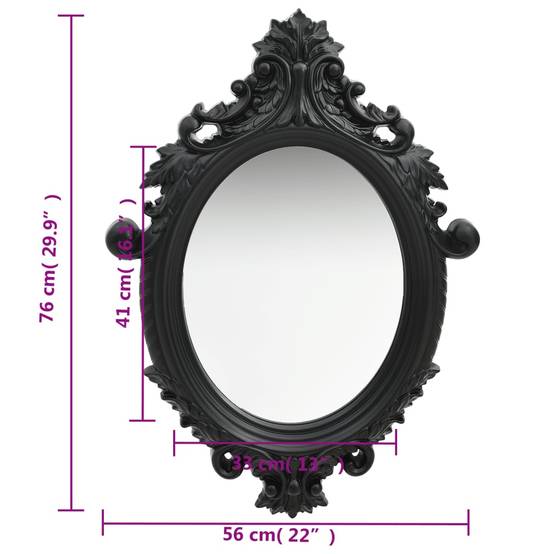 Miroir mural - Miroir décoratif style château 56x76 cm Noir - Image 5