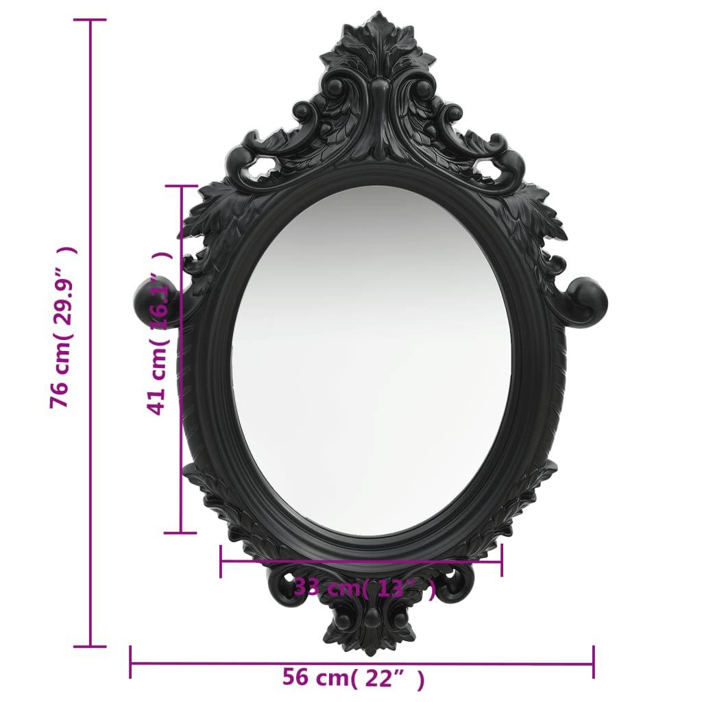 Miroir mural - Miroir décoratif style château 56x76 cm Noir - Image 5