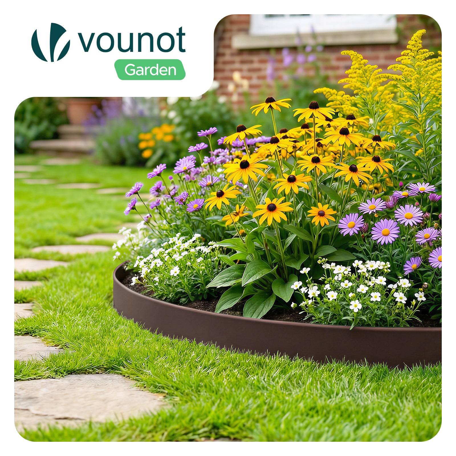 Bordure de jardin flexible plastique 20m avec 60 piquets marron - hauteur 5cm - epaisseur 4mm - Image 2
