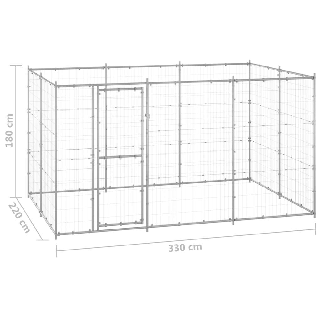 Vidaxl - Chenil extérieur Acier galvanisé 7,26 m² vidaXL 3082308 - Imagen 3