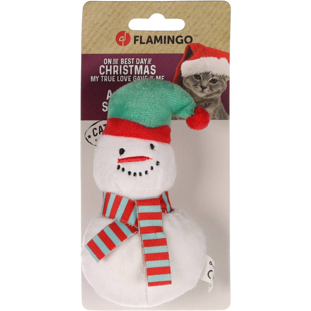 Bonhomme de neige Blanc Xami Jouet Noël pour chat - Image 3