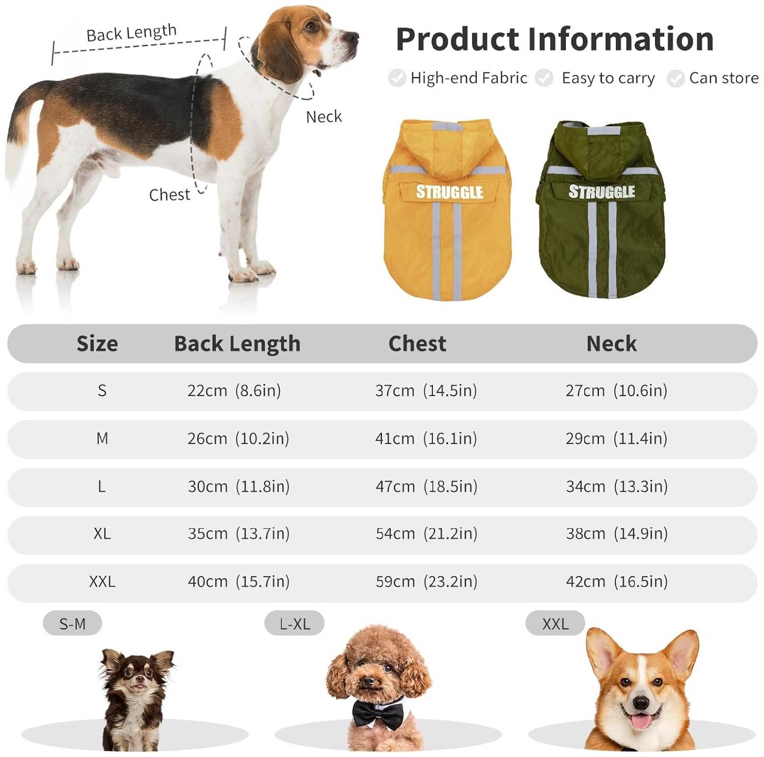 Manteau de pluie imperméable pour chien vert foncé taille M - Lytech - Image 2