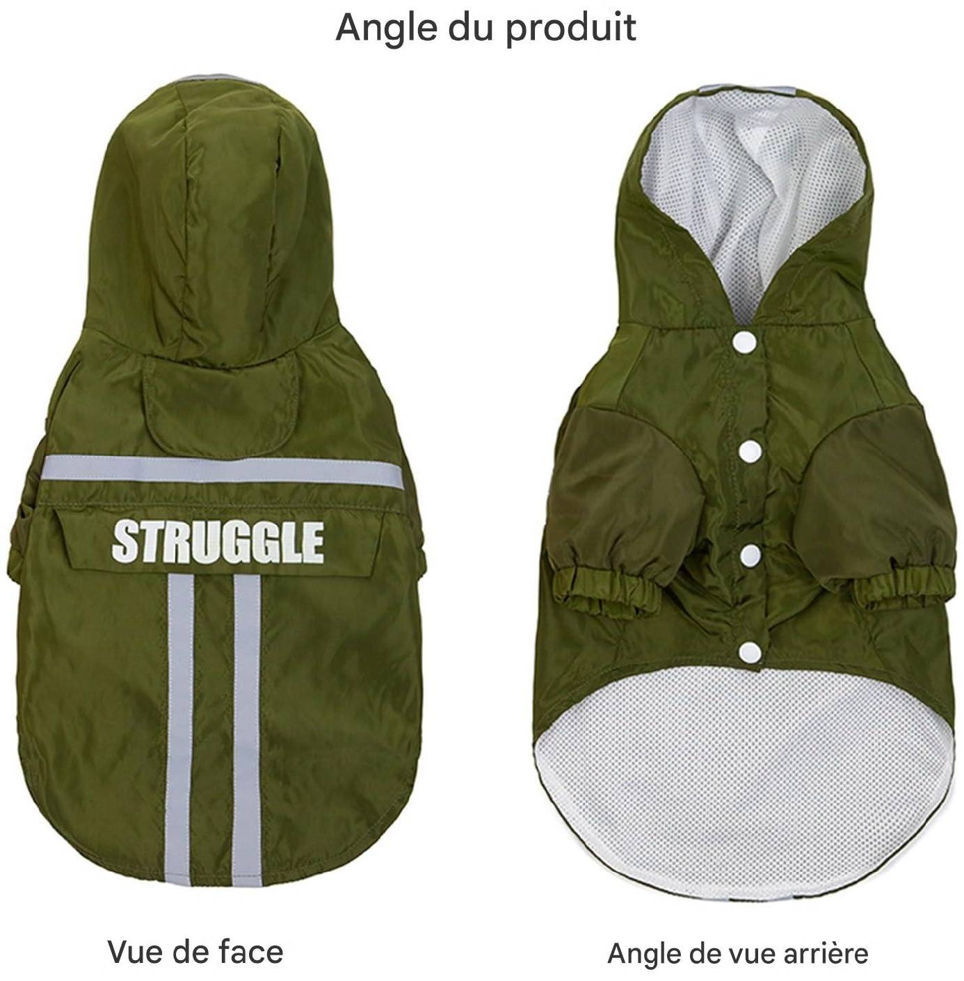 Manteau de pluie imperméable pour chien vert foncé taille M - Lytech - Image 4
