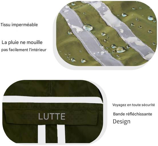 Manteau de pluie imperméable pour chien vert foncé taille M - Lytech - Image 6