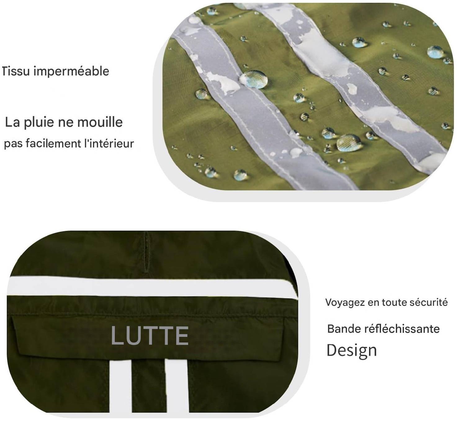 Manteau de pluie imperméable pour chien vert foncé taille M - Lytech - Image 6