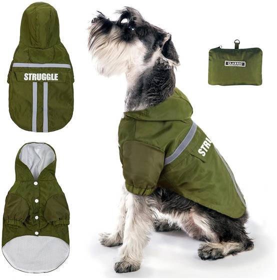 Manteau de pluie imperméable pour chien vert foncé taille M - Lytech - Image 1