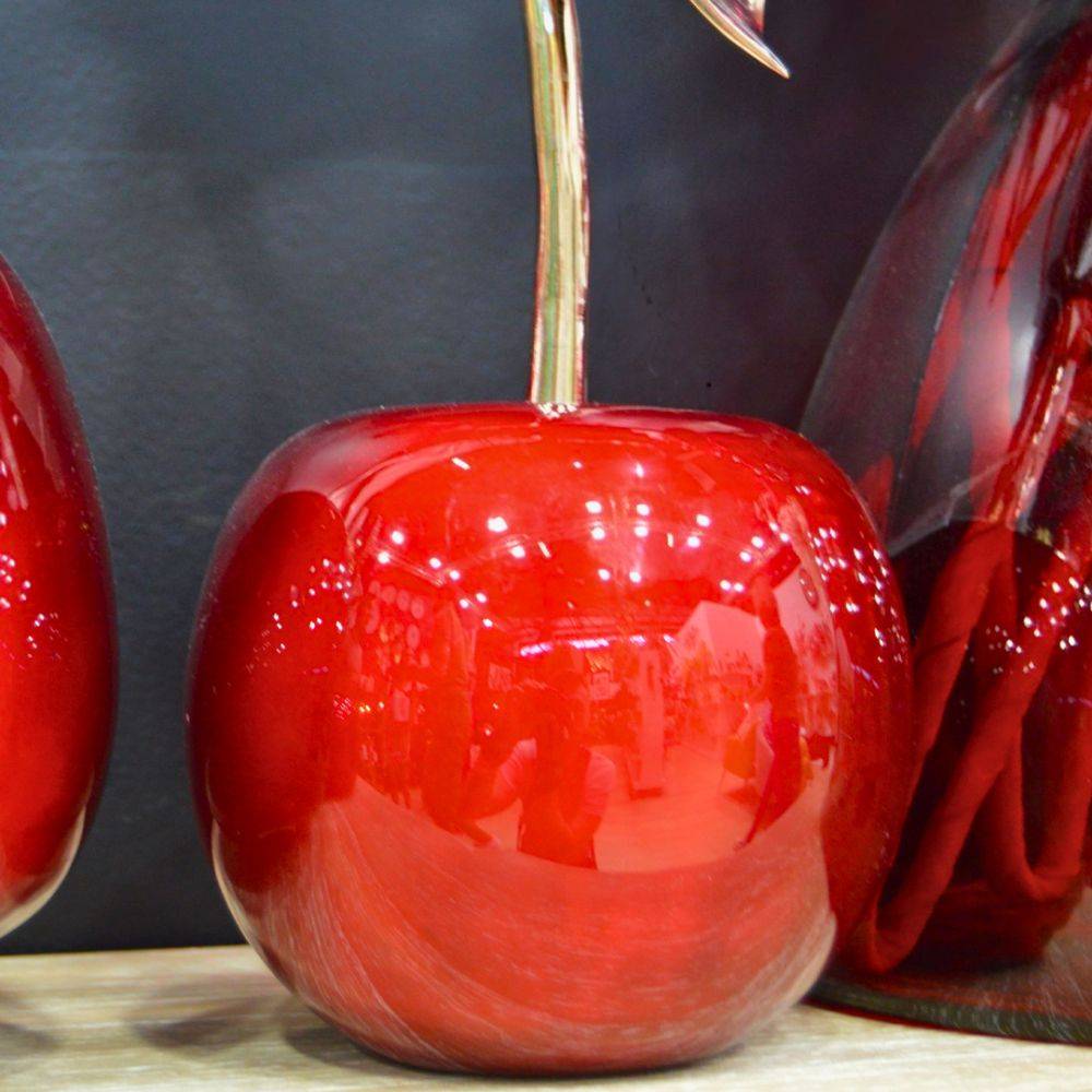 Home Edelweiss - Statuette cerise rouge en aluminium Claire 1 cerise 14 cm - Imagen 2